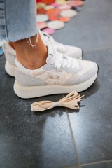 SUN68 BIG ALLY FLOWER MESH BIANCO PANNA