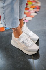 SUN68 BIG ALLY FLOWER MESH BIANCO PANNA