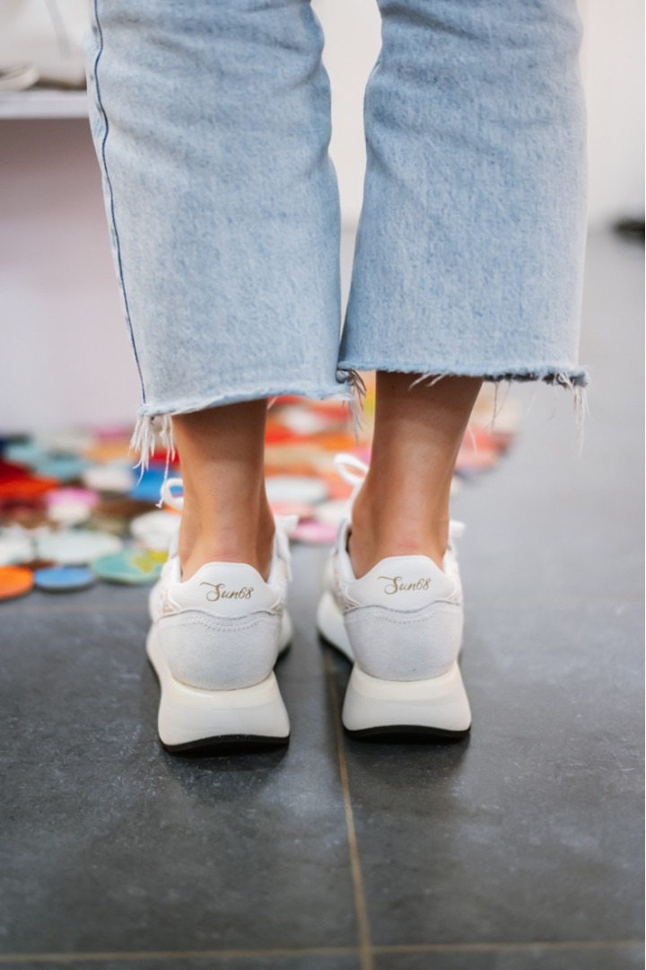 SUN68 BIG ALLY FLOWER MESH BIANCO PANNA
