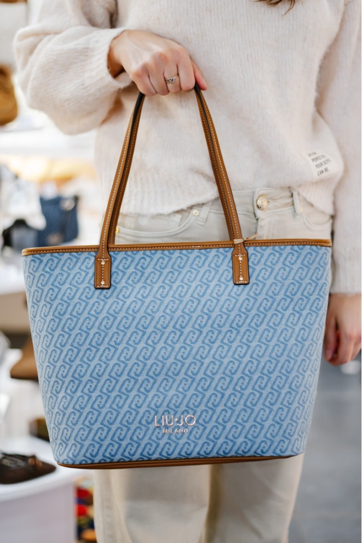 LIUJO M TOTE DUSTY BLUE