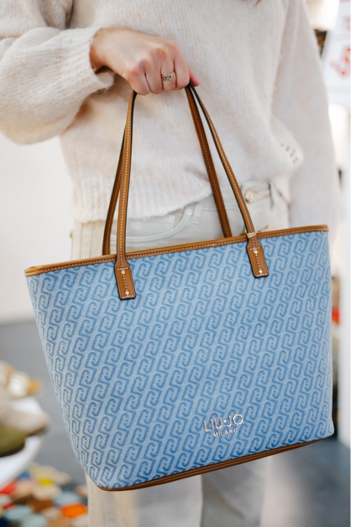 LIUJO M TOTE DUSTY BLUE