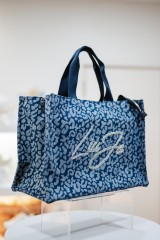 LIUJO L TOTE DENIM ANIMALIER BLUE