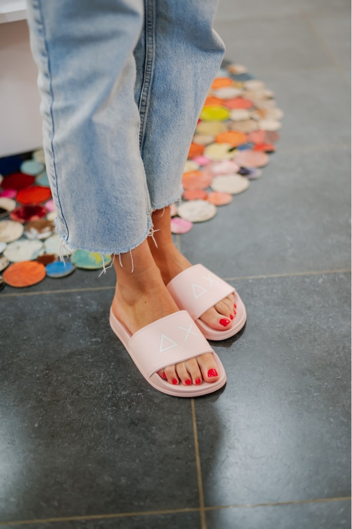 SUN68 SLIPPERS LOGO PORCELLANA
