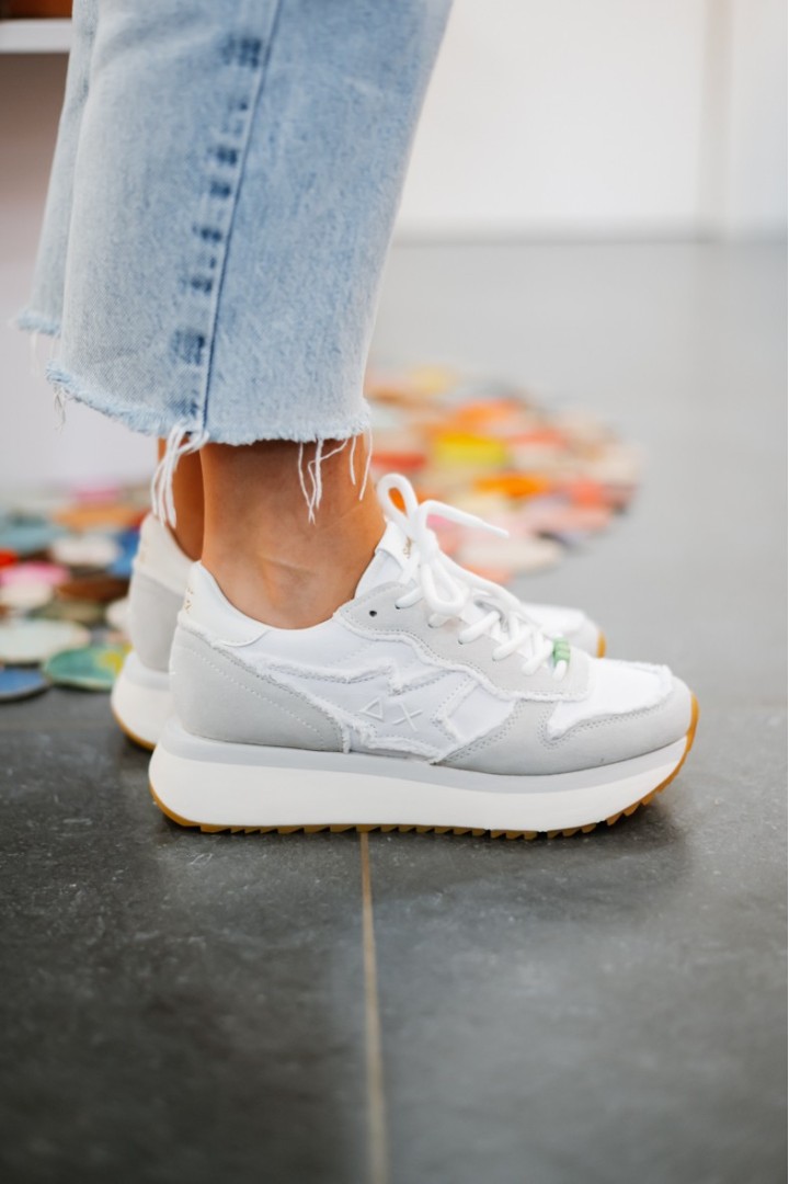 SUN68 BIG STARGIRL CANVAS BIANCO