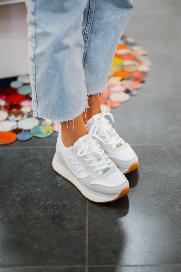 SUN68 BIG STARGIRL CANVAS BIANCO