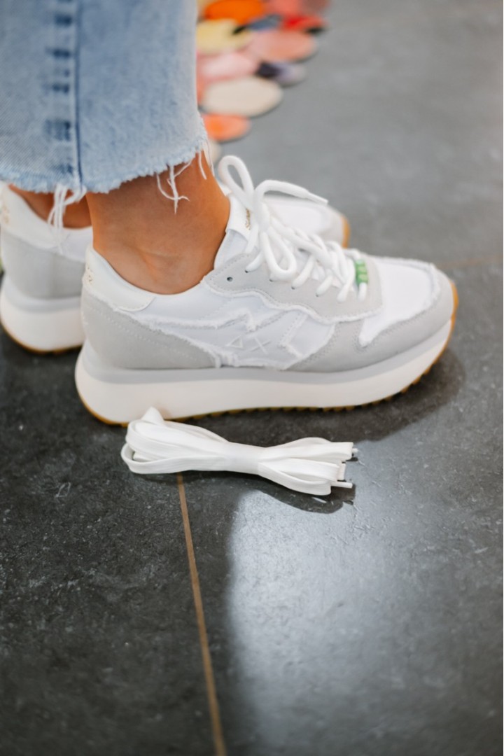 SUN68 BIG STARGIRL CANVAS BIANCO
