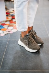 NO NAME CARTER JOGGER SUEDE CARBONE